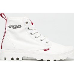 Palladium - Trampki. Białe trampki męskie Palladium, bez wzorów, z materiału, na sznurówki. W wyprzedaży za 299,90 zł.