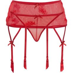 Stringi + pasek do pończoch (2 części) bonprix czerwony. Czerwone stringi damskie marki bonprix. Za 24,99 zł.