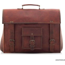 Brązowa torba vintage skórzana Belveder. Pomarańczowe torby męskie skórzane Pakamera, bez wzorów, vintage. Za 559,00 zł.