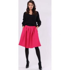 Ciemno Różowa Spódnica z Koła z Kieszeniami. Różowe spódniczki damskie Molly.pl, na co dzień, s, bez wzorów, eleganckie, midi, ołówkowe. Za 149,90 zł.