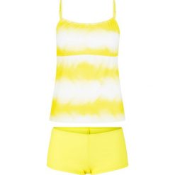 Tankini (2 części) bonprix żółto-biały. Żółte stroje kąpielowe damskie bonprix, bez wzorów. Za 79,99 zł.