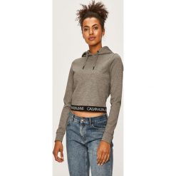 Calvin Klein Jeans - Bluza. Szare bluzy damskie Calvin Klein Jeans, s, bez wzorów, z elastanu, bez rękawów, z kapturem. Za 359,90 zł.