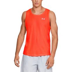 Koszulka Under Armour Speed Stride Singlet M Pomarańczowa. Pomarańczowe koszulki męskie Under Armour, m, bez wzorów, bez kołnierzyka, bez rękawów, do biegania. Za 69,99 zł.