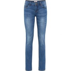 Wygodne dżinsy ze stretchem SKINNY bonprix niebieski "used". Niebieskie jeansy damskie bonprix, z jeansu. Za 69,99 zł.