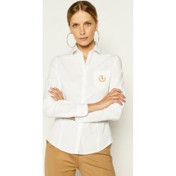 Koszula Trussardi Jeans Popeline 56C00313. Białe bluzki damskie Trussardi Jeans, bez wzorów, z jeansu, bez kołnierzyka, bez rękawów. W wyprzedaży za 199,00 zł.