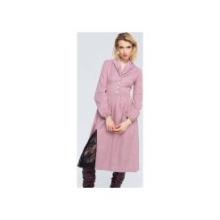 Sofia efektowna sukienka maxi. Różowe sukienki damskie Zoee, l, w koronkowe wzory, z bawełny, retro, bez kołnierzyka, z długim rękawem, długie, maxi, rozkloszowane. Za 200,00 zł.