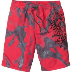 Bermudy plażowe Regular Fit bonprix czerwony z nadrukiem. Czerwone spodenki i szorty męskie marki bonprix, na plażę, s, z nadrukiem. Za 74,99 zł.