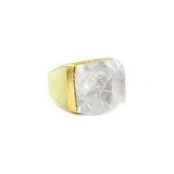 InspiRING Kryształ Górski 1/4 Złoto rozmiar 14. Białe pierścionki damskie marki Brazi druse jewelry, z kryształem, złote. Za 320,00 zł.