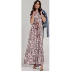 Biała Sukienka Delmadenah. Białe sukienki damskie Renee, na co dzień, s, w paski, z tkaniny, boho, z okrągłym kołnierzem, z krótkim rękawem, krótkie, mini, proste. Za 99,99 zł.