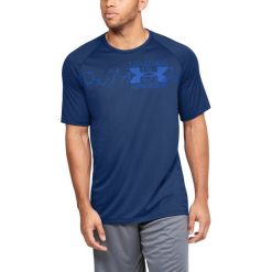 Under Armour Tech™ 2.0 Koszulka Niebieski. Niebieskie podkoszulki męskie Under Armour, xl, z nadrukiem, z poliesteru, z krótkim rękawem. Za 128,95 zł.
