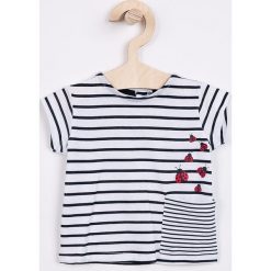 Blukids - Top dziecięcy 68-98 cm. Szare bluzki dziewczęce bawełniane marki Blukids, z okrągłym kołnierzem. W wyprzedaży za 27,90 zł.