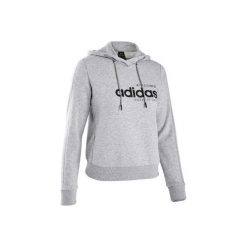 Bluza z kapturem Gym & Pilates damska. Szare bluzy damskie Adidas, s, bez wzorów, z bawełny, bez rękawów, z kapturem. Za 239,99 zł.