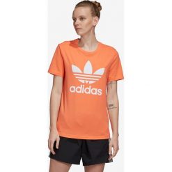 Adidas Originals Trefoil Koszulka Pomarańczowy. Pomarańczowe koszulki damskie adidas Originals, s, z nadrukiem, z elastanu, bez kołnierzyka, z krótkim rękawem. Za 111,95 zł.