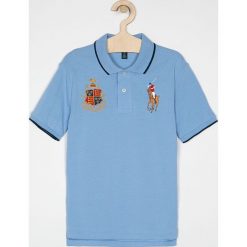 Polo Ralph Lauren - Polo dziecięce 134-176 cm. Niebieskie t-shirty chłopięce Polo Ralph Lauren, z aplikacjami, z bawełny, z krótkim rękawem. W wyprzedaży za 219,90 zł.