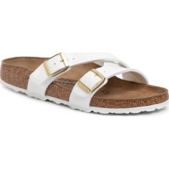 Klapki BIRKENSTOCK - Yao Balance 1016353 White. Białe klapki damskie Birkenstock, bez wzorów, ze skóry ekologicznej, bez obcasa. Za 289,00 zł.