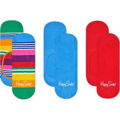 Happy Socks - Stopki Multi Stripe (3-pak). Czerwone skarpetki damskie marki Happy Socks, z bawełny. Za 69,90 zł.