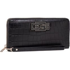 Duży Portfel Damski GUESS - SWTG77 48460 BLA. Czarne portfele damskie Guess, z aplikacjami, ze skóry ekologicznej. Za 279,00 zł.