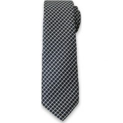 Modny Krawat Męski w Drobną Kratkę - 6cm- Alties, Granatowo-Biały KRALTS0099. Niebieskie krawaty męskie Alties, w kratkę, z tkaniny, eleganckie. Za 40,00 zł.