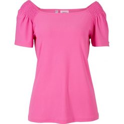 Shirt z krepy z dżerseju bonprix jasny fuksja. Różowe koszulki damskie bonprix, bez wzorów, z dżerseju, bez kołnierzyka. Za 34,99 zł.