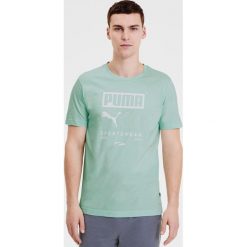 Puma Box Koszulka Zielony. Zielone podkoszulki męskie Puma, l, z nadrukiem, z bawełny, bez kołnierzyka, krótkie. Za 102,95 zł.
