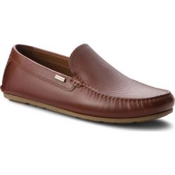 Mokasyny TOMMY HILFIGER - Embossed Leather Mix FM0FM01906 Brandy 601. Pomarańczowe mokasyny męskie TOMMY HILFIGER, ze skóry, eleganckie. W wyprzedaży za 359,00 zł.