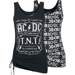 AC/DC EMP Signature Collection Top damski czarny. Czarne topy damskie marki AC/DC, l, z nadrukiem, z okrągłym kołnierzem. Za 49,90 zł.