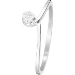 Złoty pierścionek z diamentami. Szare pierścionki damskie Diamond & Co, z diamentem, złote. W wyprzedaży za 417,95 zł.