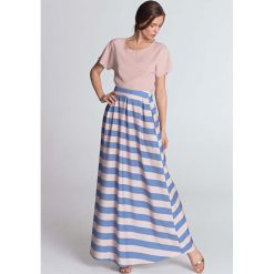 Fioletowa Wzorzysta Rozkloszowana Spódnica Maxi. Fioletowe spódniczki damskie Molly.pl, na lato, s, bez wzorów, klasyczne, długie, maxi, rozkloszowane. Za 158,90 zł.