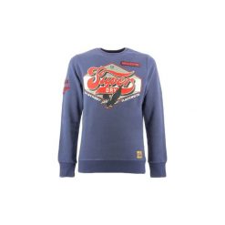 Bluzy Superdry CUSTOM 1334 CREW. Niebieskie bluzy męskie Superdry, xxl, bez wzorów, bez kołnierzyka, bez rękawów, bez kaptura. Za 310,76 zł.