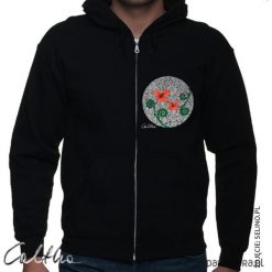 Bluzy męskie: Czerwone kwiaty – bluza rozpinana unisex