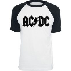 AC/DC Black Logo T-Shirt biały/czarny. Białe t-shirty męskie z nadrukiem marki AC/DC, l, z okrągłym kołnierzem. Za 79,90 zł.