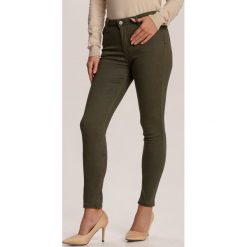 Ciemnozielone Spodnie Skinny Eliteia. Zielone spodnie damskie Renee, bez wzorów. Za 89,99 zł.