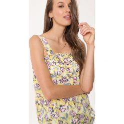 Żółty Top Unexpected Surprise. Żółte bluzki damskie Born2be, s, bez wzorów, bez kołnierzyka. Za 29,99 zł.