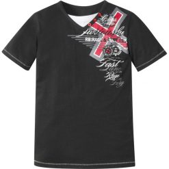 T-shirty chłopięce: T-shirt „used” bonprix czarny z nadrukiem