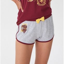 Piżamowe szorty Harry Potter - Jasny szary. Szare piżamy damskie House, s, bez wzorów. Za 29,99 zł.
