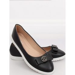 Balerinki damskie czarne YSD-03 BLACK. Czarne baleriny damskie obuwie damskie, z aplikacjami, ze skóry ekologicznej, sportowe, bez obcasa. Za 54,51 zł.