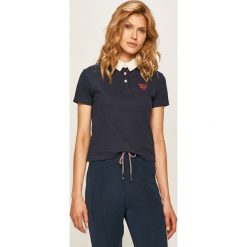 Tommy Jeans - T-shirt. Niebieskie bluzki damskie Tommy Jeans, s, z nadrukiem, z elastanu, casualowe, z okrągłym kołnierzem, z krótkim rękawem. Za 269,90 zł.