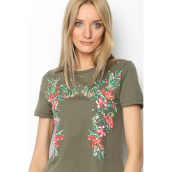 Bluzki damskie: Ciemnozielony T-shirt Forcefulness