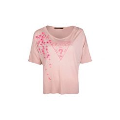 Bluzki Guess -. Pomarańczowe bluzki damskie Guess, z aplikacjami, bez kołnierzyka, bez rękawów. Za 189,00 zł.
