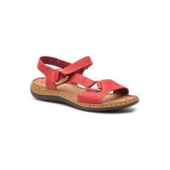 GO SOFT WI20-4773-01. Czerwone sandały damskie GO SOFT, bez wzorów, ze skóry, bez obcasa, bez zapięcia. Za 119,99 zł.