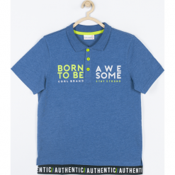Koszulka. Niebieskie t-shirty chłopięce IRON BOY, z aplikacjami, z bawełny, z krótkim rękawem. Za 55,90 zł.