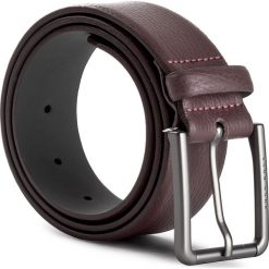 Pasek Męski BOSS - Sily 50380320 Dark Red 601. Fioletowe paski męskie Boss, w paski, ze skóry. W wyprzedaży za 269,00 zł.