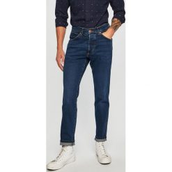 Wrangler - Jeansy Slider. Niebieskie jeansy męskie Wrangler, bez wzorów. W wyprzedaży za 179,90 zł.