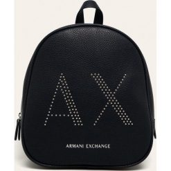 Armani Exchange - Plecak. Czarne plecaki damskie Armani Exchange, bez wzorów, z poliesteru. Za 649,90 zł.