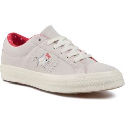 Tenisówki CONVERSE - One Star Ox 162937C Vaporous Gray/Egret/Fiery red. Brązowe półbuty damskie Converse, na co dzień, bez wzorów, ze skóry, retro, bez obcasa, bez zapięcia. W wyprzedaży za 239,00 zł.