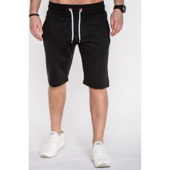 KRÓTKIE SPODENKI MĘSKIE DRESOWE P512 - CZARNE. Czarne spodenki i szorty męskie Ombre Clothing, m, bez wzorów, z bawełny, krótkie. Za 39,00 zł.