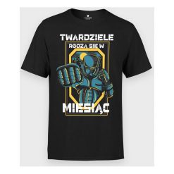 Koszulka męska Twardziel + Twój miesiąc. Koszulki męskie MegaKoszulki, m, bez wzorów, z bawełny, z podwójnym kołnierzykiem, bez rękawów. Za 74,90 zł.