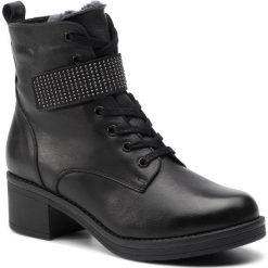 Trapery LASOCKI - SM-EGIA-01 Black. Czarne trapery damskie Lasocki, ze skóry, bez obcasa, bez zapięcia. W wyprzedaży za 229,99 zł.