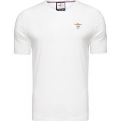 T-shirt AERONAUTICA MILITARE Biały. Białe t-shirty męskie marki Aeronautica Militare, bez wzorów, z bawełny, z okrągłym kołnierzem. Za 220,00 zł.