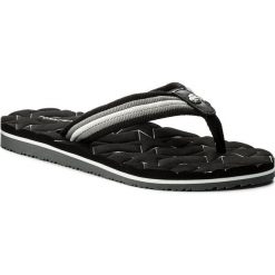 Japonki TOMMY HILFIGER - Comfort Low Beach Sandal FW0FW02368 Black 990. Szare klapki damskie TOMMY HILFIGER, bez wzorów, ze skóry, bez obcasa. W wyprzedaży za 79,00 zł.